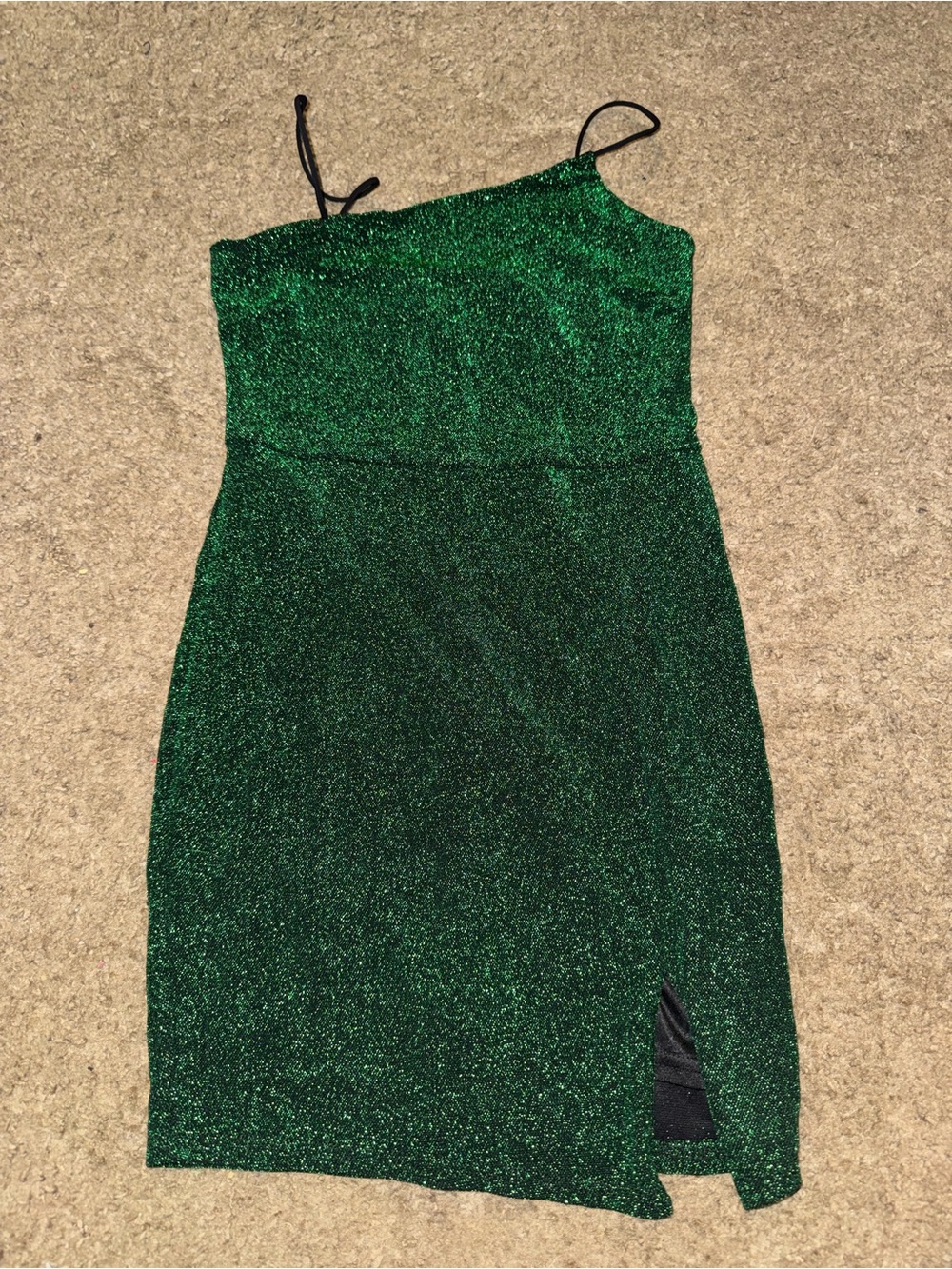 Lulu's Emerald Asymmetrical Mini Dress